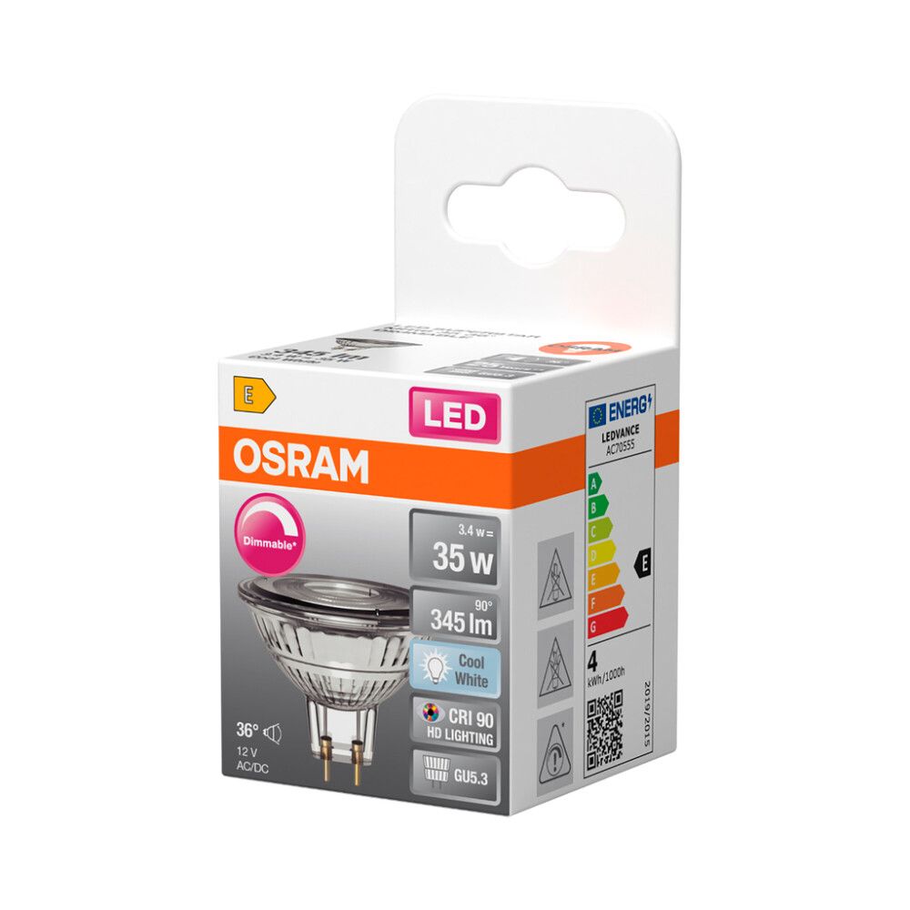 LED-lamppu Osram Superstar MR16 DIM GU5.3 3,4 W 345 lm 4000 K 1 kpl/pkt