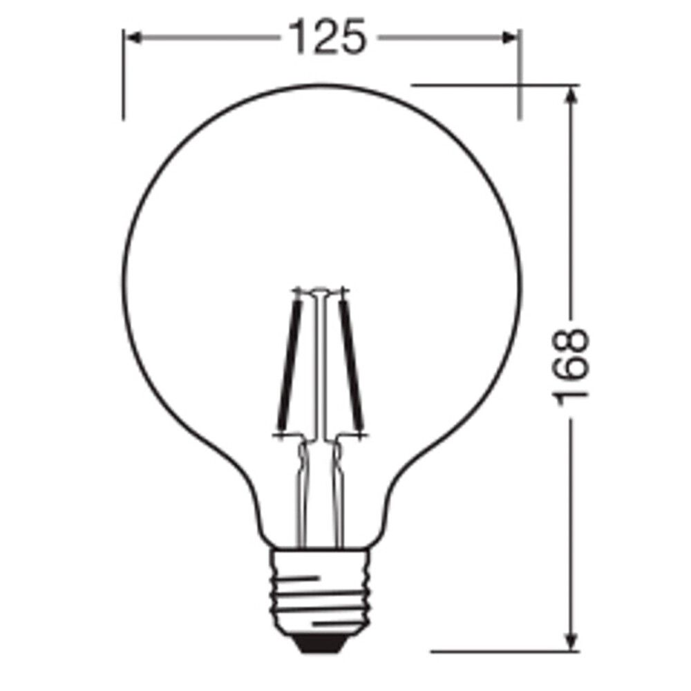 LED-lamppu Osram Star Globe125 E27 1,8 W 180 lm 2700 K kirkas 1 kpl/pkt