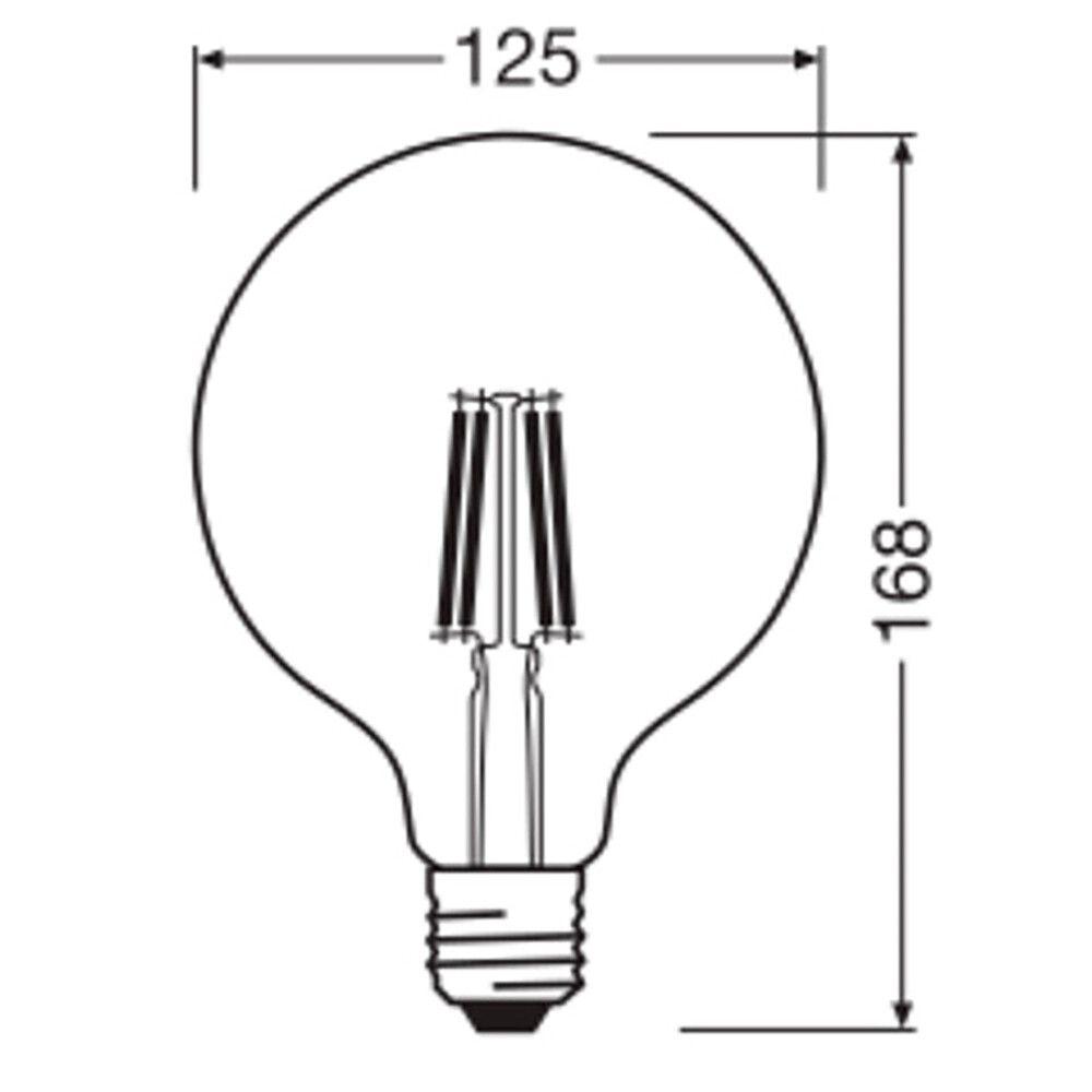 LED-lamppu Osram Star Globe125 E27 3,4 W 470 lm 2700 K kirkas 1 kpl/pkt