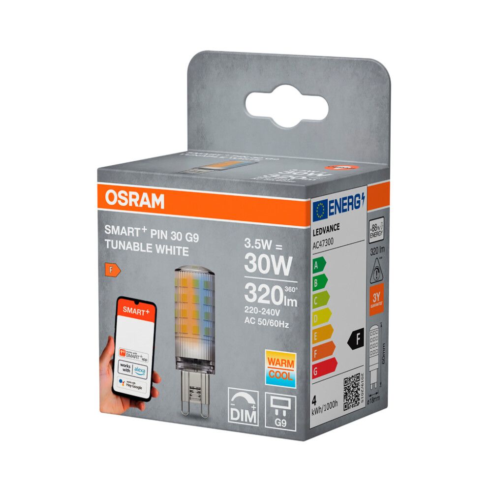 LED-lamppu Osram Smart+ Pin30 G9 3,5 W 320 lm TW 2700–6500 K 1 kpl/pkt