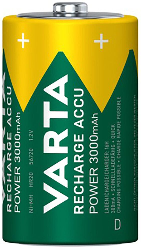 Akkuparisto Varta Recharge Accu Power D 3000 mAh 2 kpl/pkt