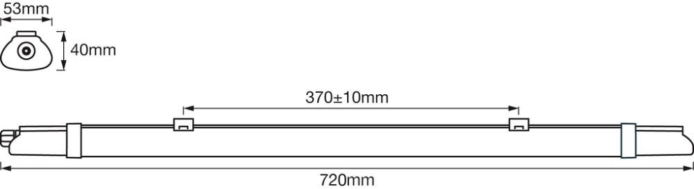 LED-yleisvalaisin Osram Submarine Integrated Slim 10 W valkoinen 0,6 m IP65
