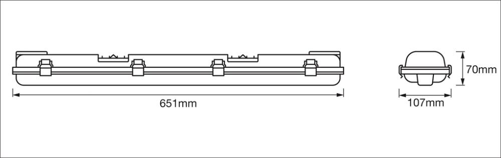LED-yleisvalaisin Osram Submarine 2 x 8 W valkoinen 0,6 m IP65