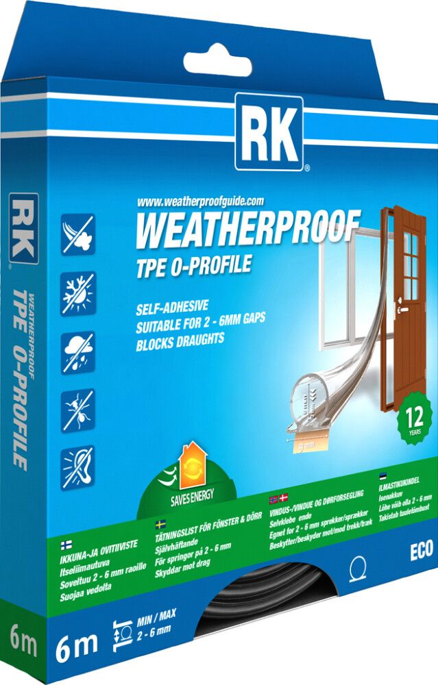 Ikkuna- ja ovitiiviste RK TPE Omega-profiili Kirkas