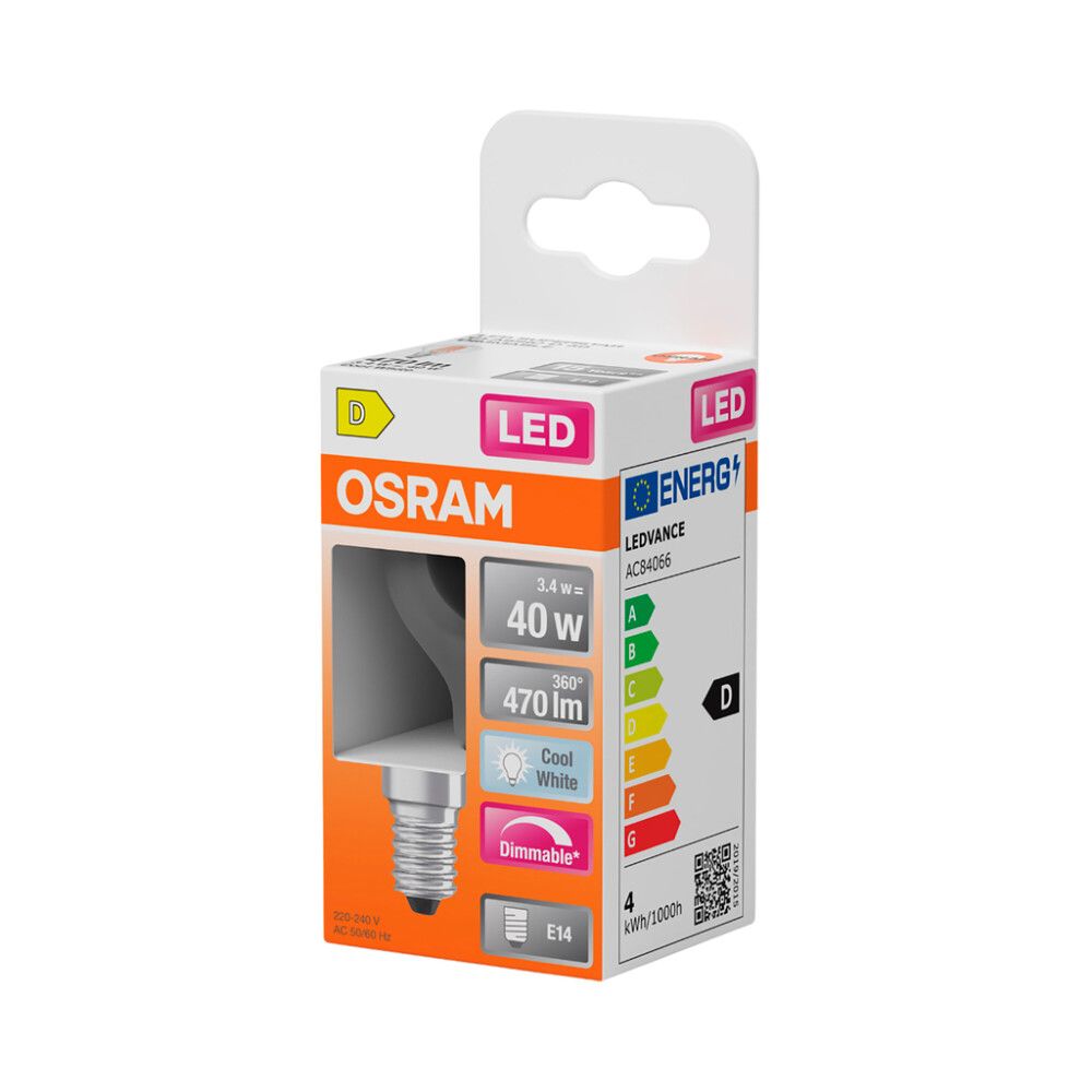 LED-lamppu Osram Star Classic P40 DIM E14 3,4 W 470 lm 4000 K kirkas 1 kpl/pkt
