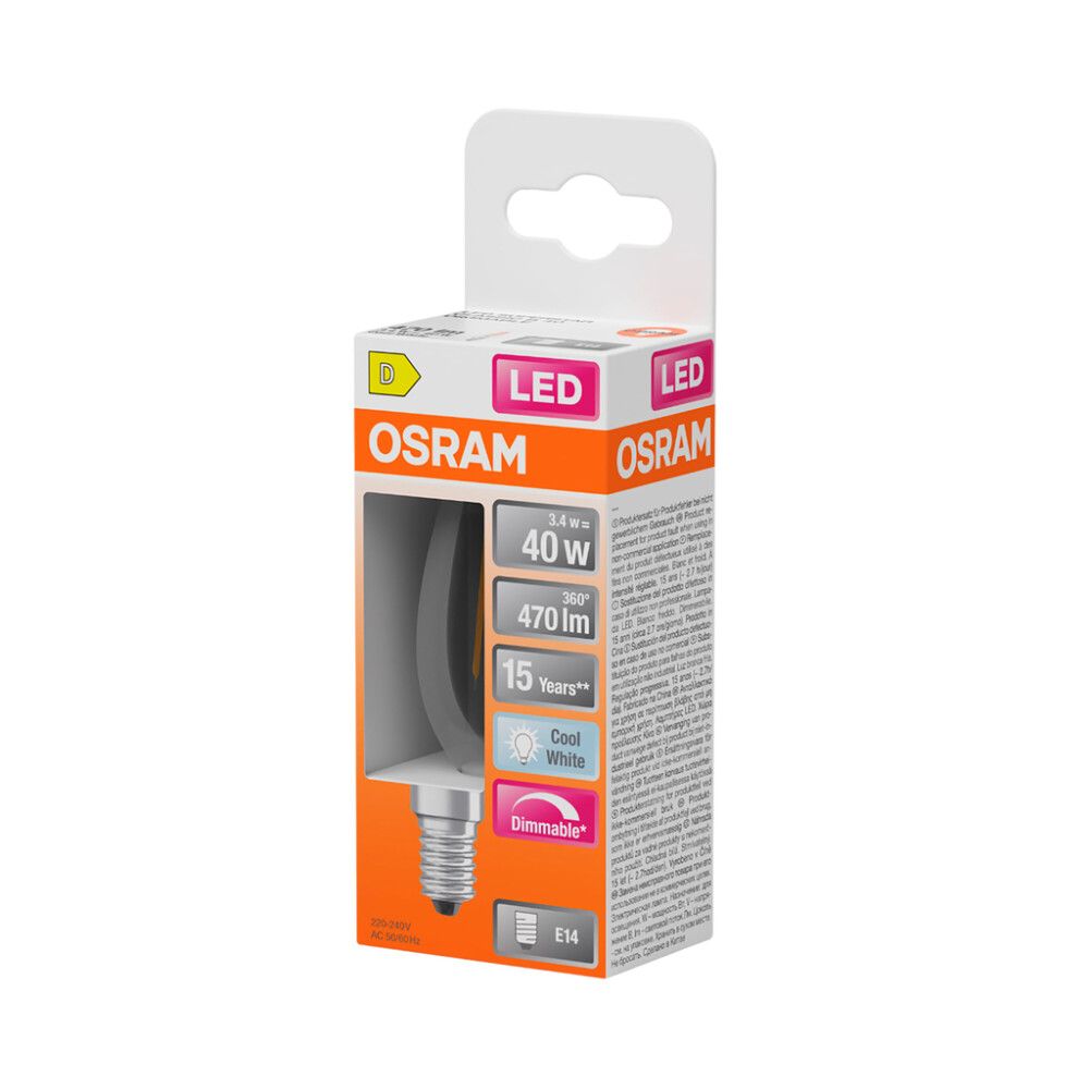 LED-lamppu Osram Star Classic B40 DIM E14 3,4 W 470 lm 4000 K kirkas 1 kpl/pkt