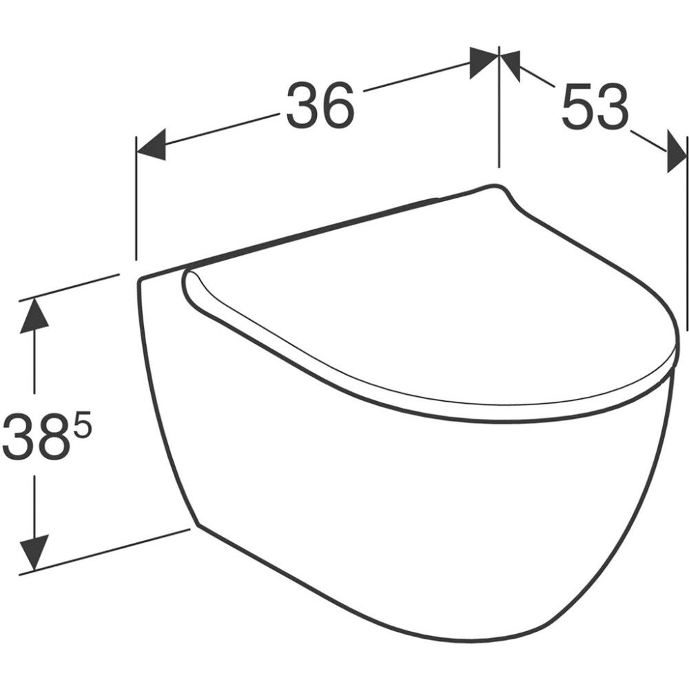 Seinä-WC-istuin Geberit Acanto valkoinen 53 cm