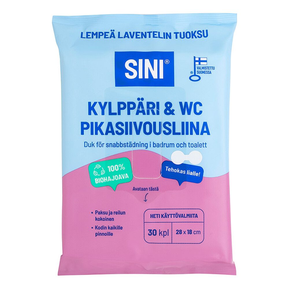 Kylppäri ja WC pikasiivousliina Sini 30 kpl