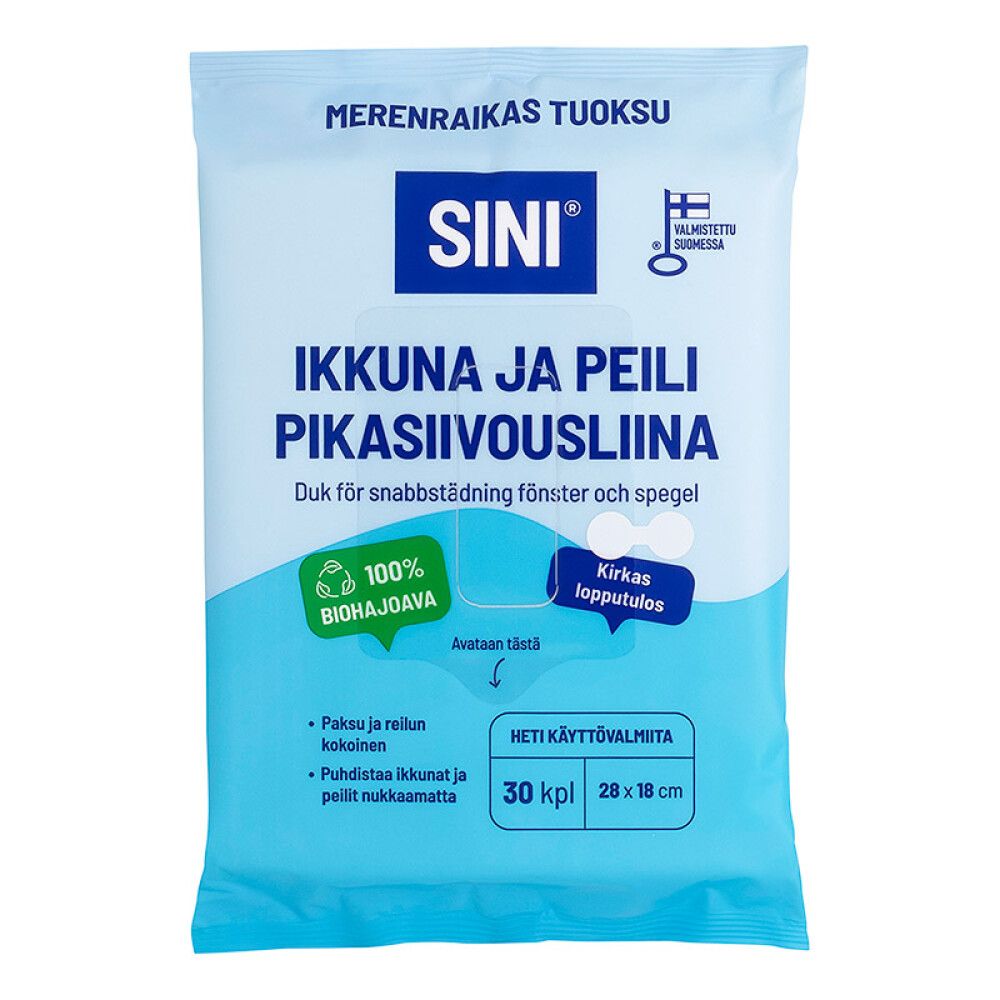 Ikkuna ja peili pikasiivousliina Sini 30 kpl