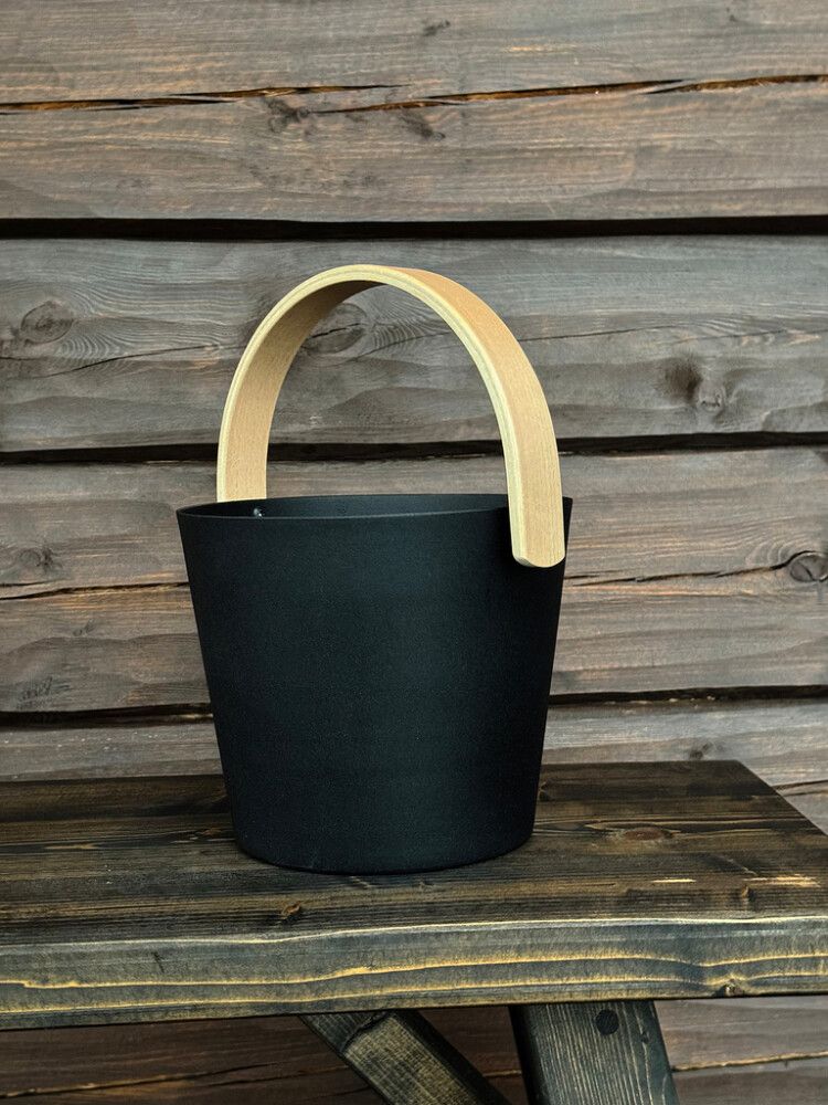 Saunasanko Saunia musta/puu 7 l