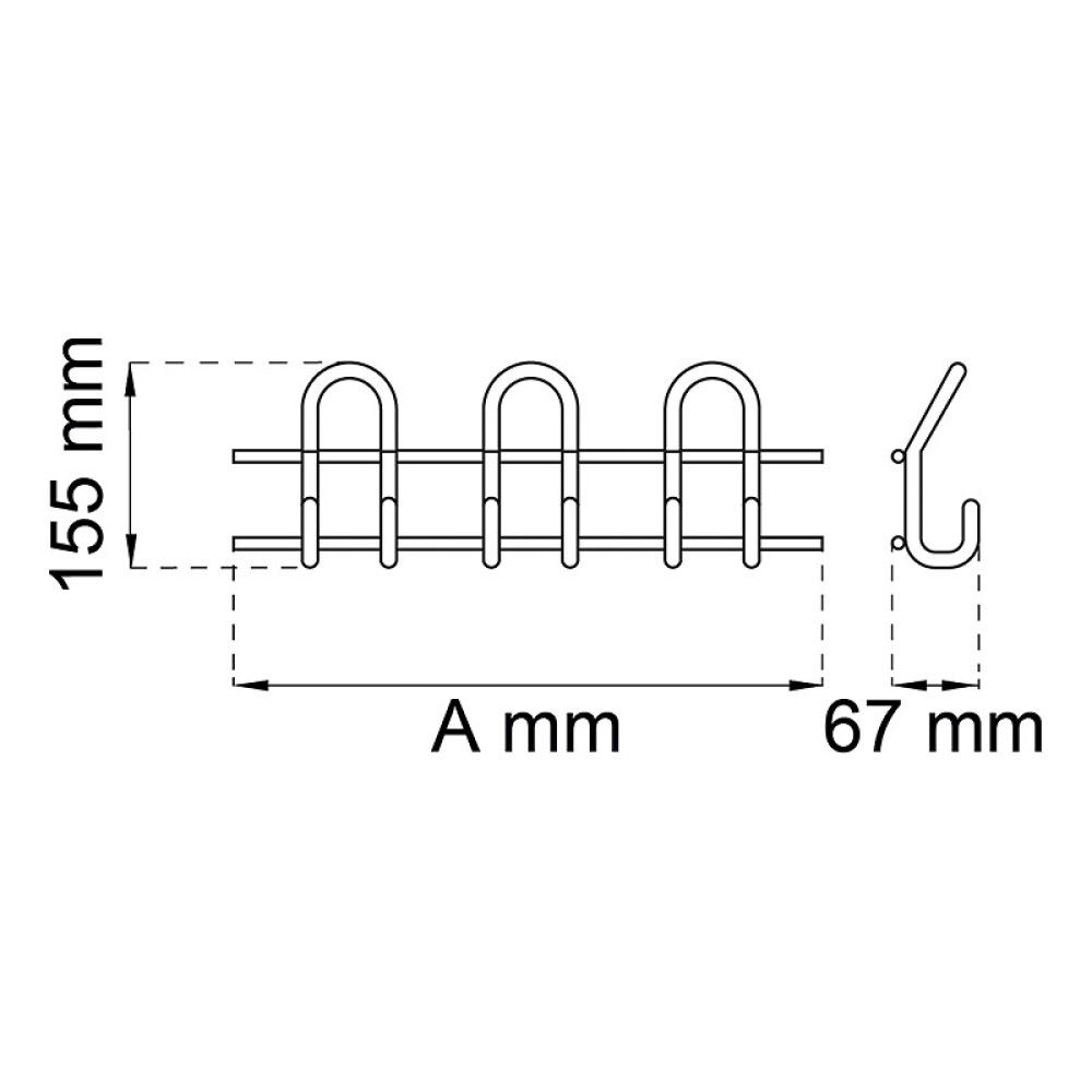 Koukkulista Habo Saturn Valkoinen 3 x 2