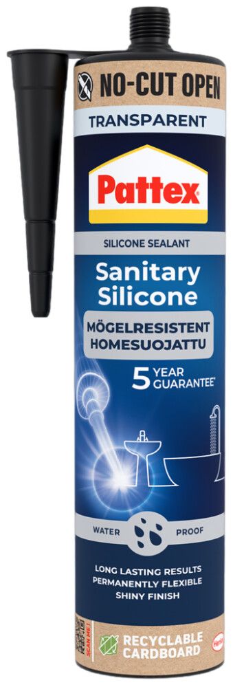 Silikoni Pattex Sanitary Silicone 280 ml, eri värejä
