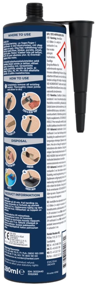 Silikoni Pattex Sanitary Silicone 280 ml Vaaleanharmaa