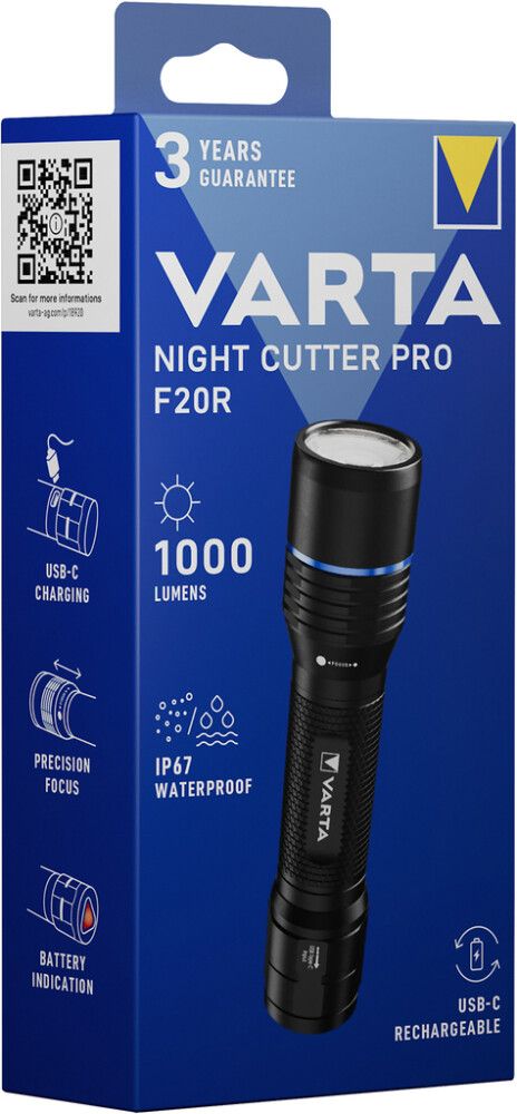 Taskulamppu Varta Night Cutter Pro F20R IP67