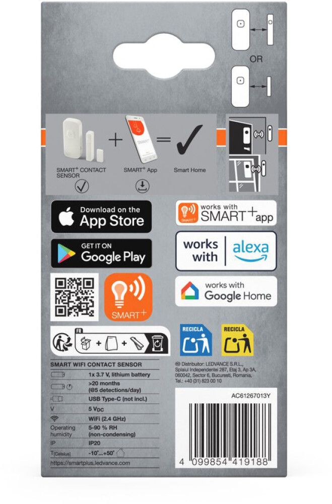 Ovitunnistin Osram Smart+ WiFi Contact Sensor