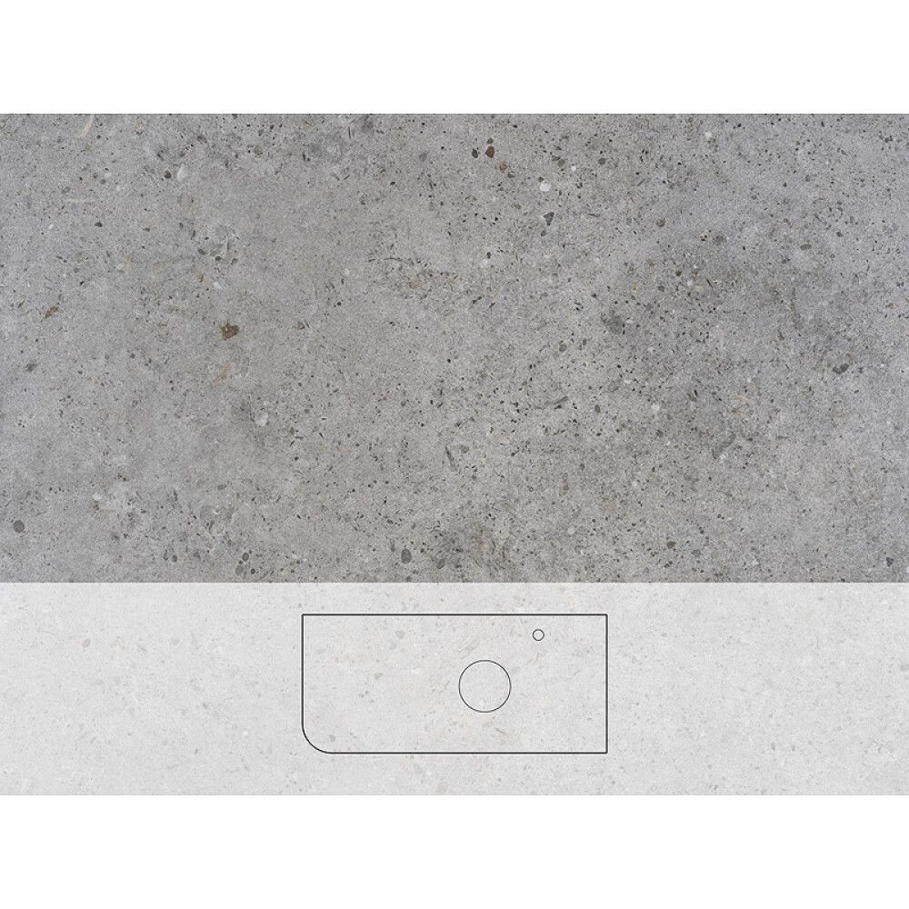 Pöytätaso Svedbergs Poem Soft Kalk oikea 101 x 46 cm