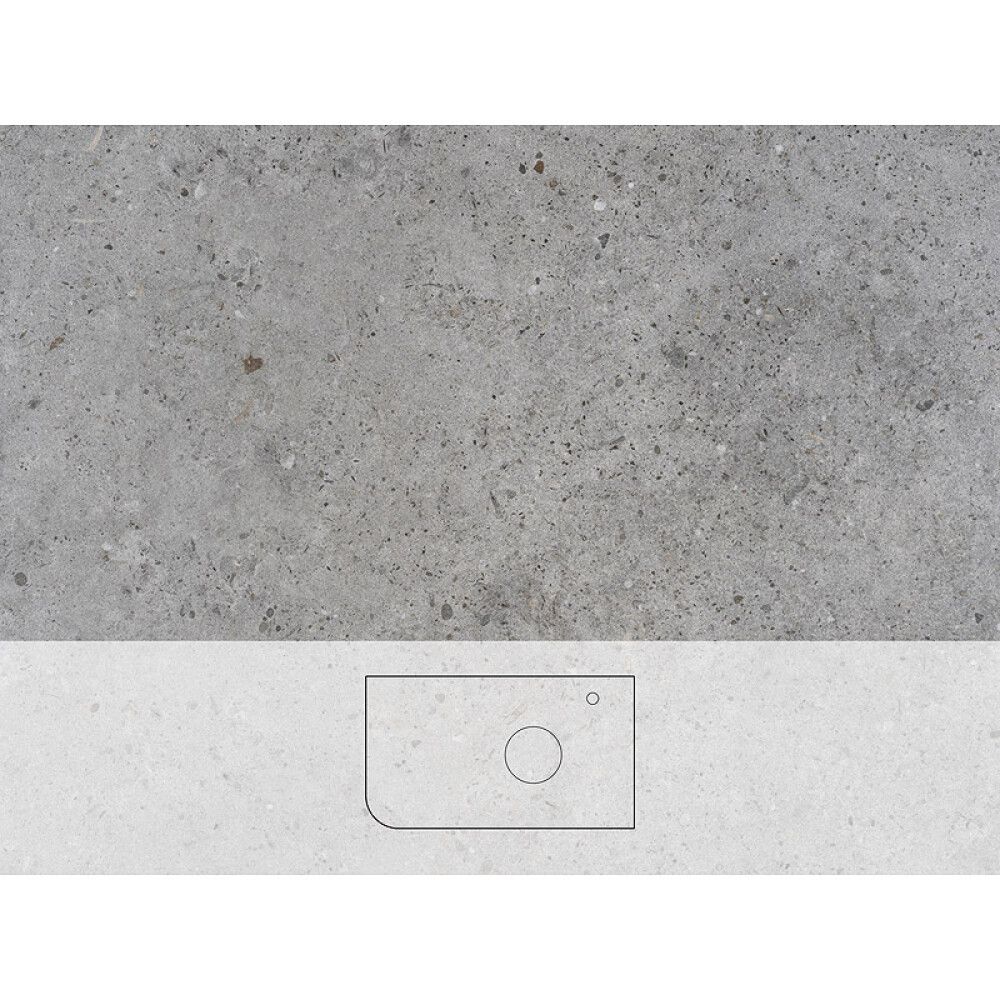 Pöytätaso Svedbergs Poem Soft Kalk oikea 81 x 46 cm