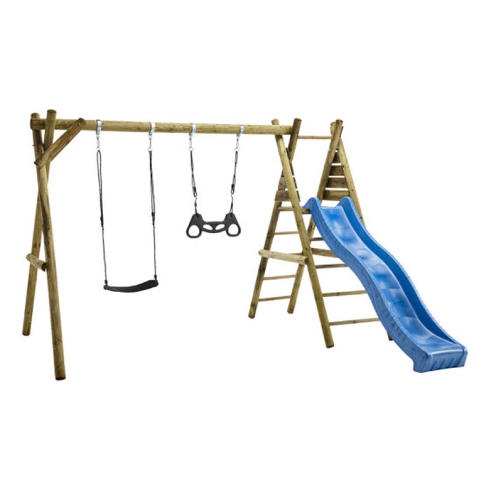 Keinuteline Nordic Play liukumäki sininen