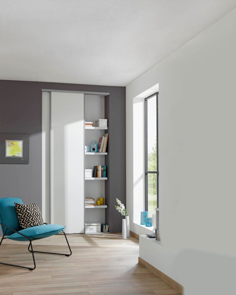 Liukuovisetti Valkoinen/harmaa 120 x 250 cm