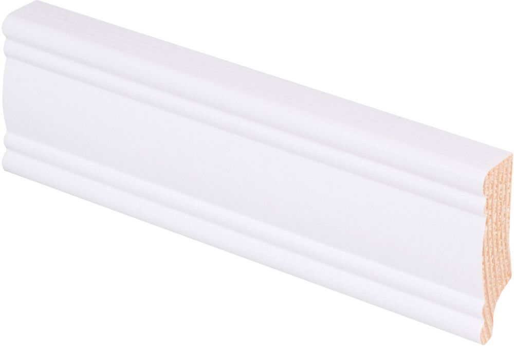 Jalkalista Maler Aura 12 x 42 x 2700 mm Mänty Sormijatkettu Valkoinen