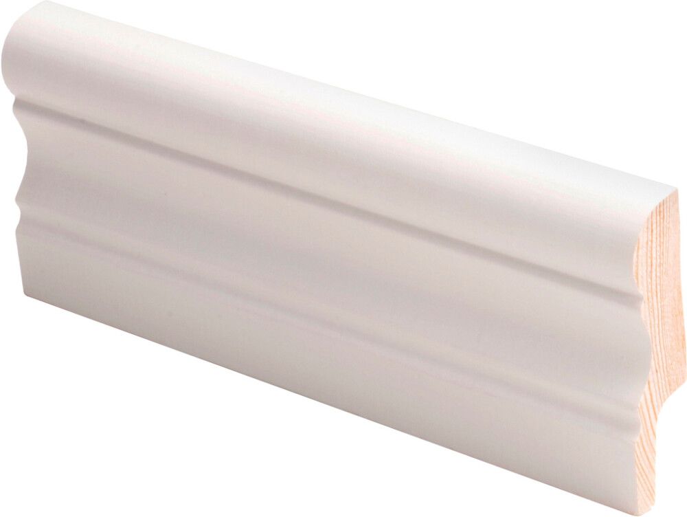 Jalkalista Maler Aura 16 x 56 x 2700 mm Mänty Sormijatkettu Valkoinen