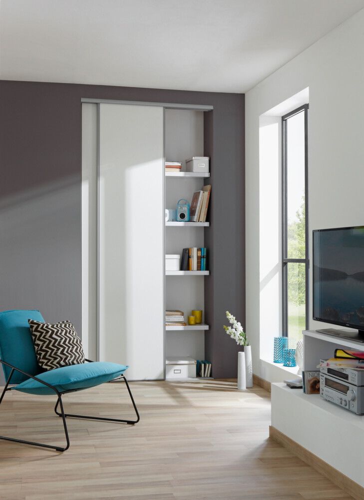 Liukuovisarja Optimum 120 x 250 cm valkoinen/antrasiitti