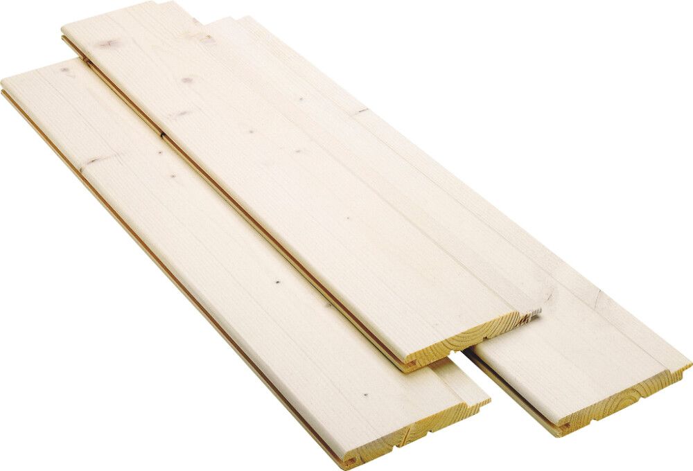 Kattopaneeli Maler Kuusi Valkolakattu 14 x 120 x 2100 mm