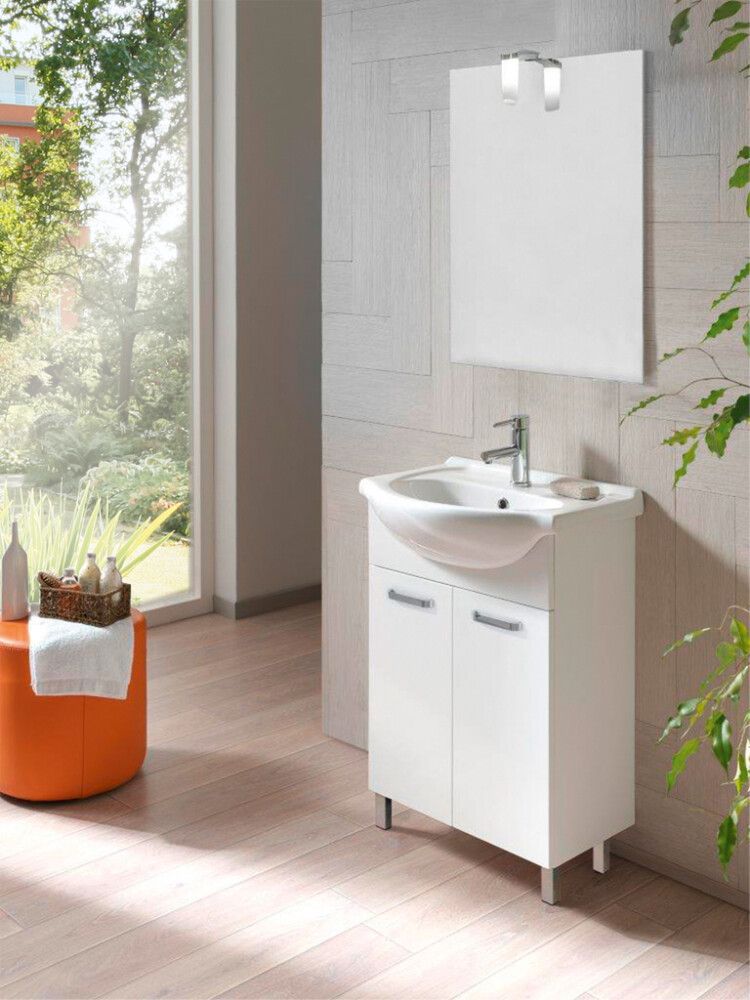 Kalusteryhmä Riva Solo LED-peilillä valkoinen 55 cm