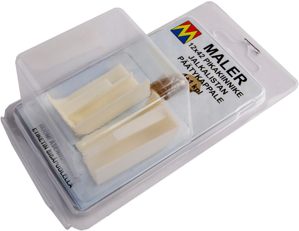 Jalkalistan päätykappale Maler 1 + 1 kpl Valkoinen muovi