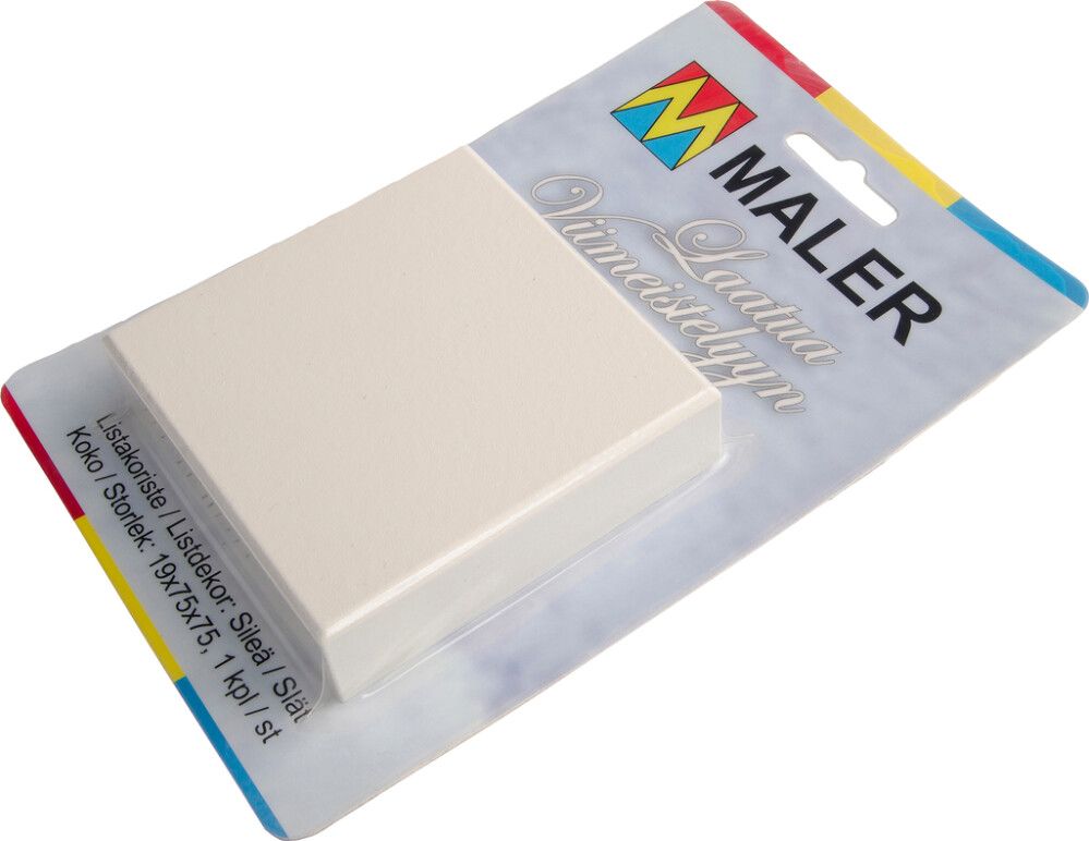 Koristepala Maler MDF Valkoinen 19 x 75 x 75 mm