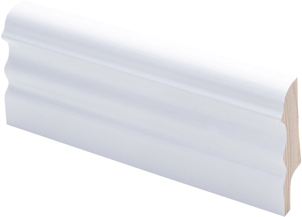 Jalkalista Maler Laine 15 x 56 x 2700 mm Mänty Sormijatkettu Valkoinen