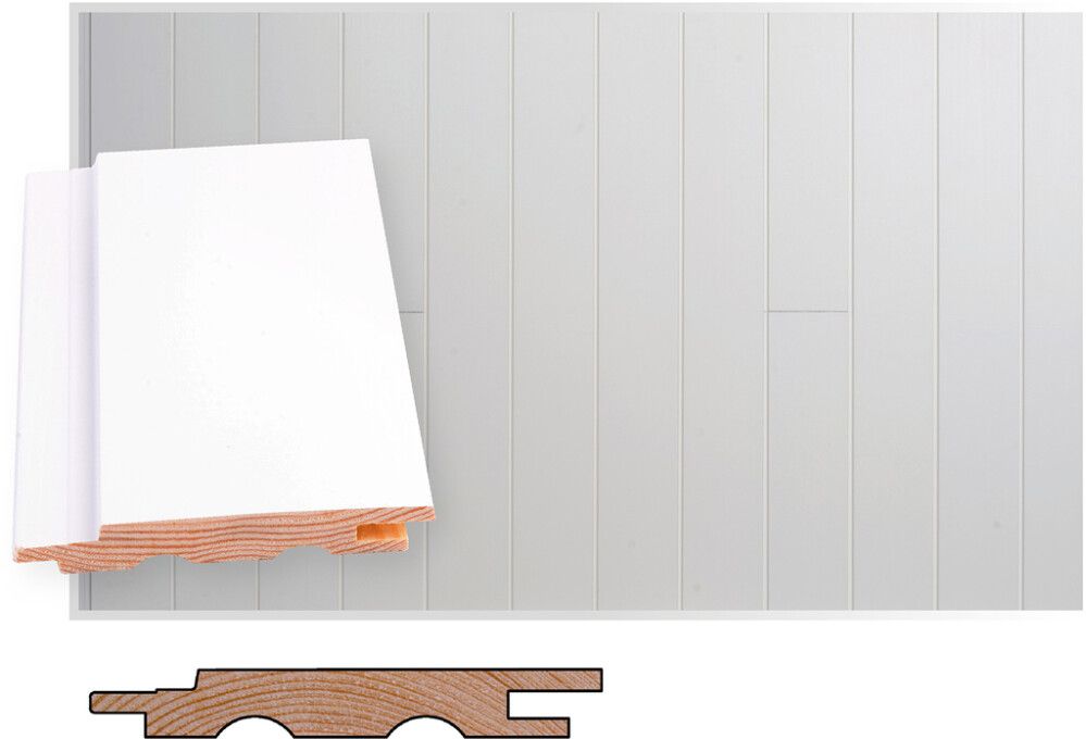 Paneeli Maler STS-3 Mänty Valkoinen 13 x 95 x 2100 mm