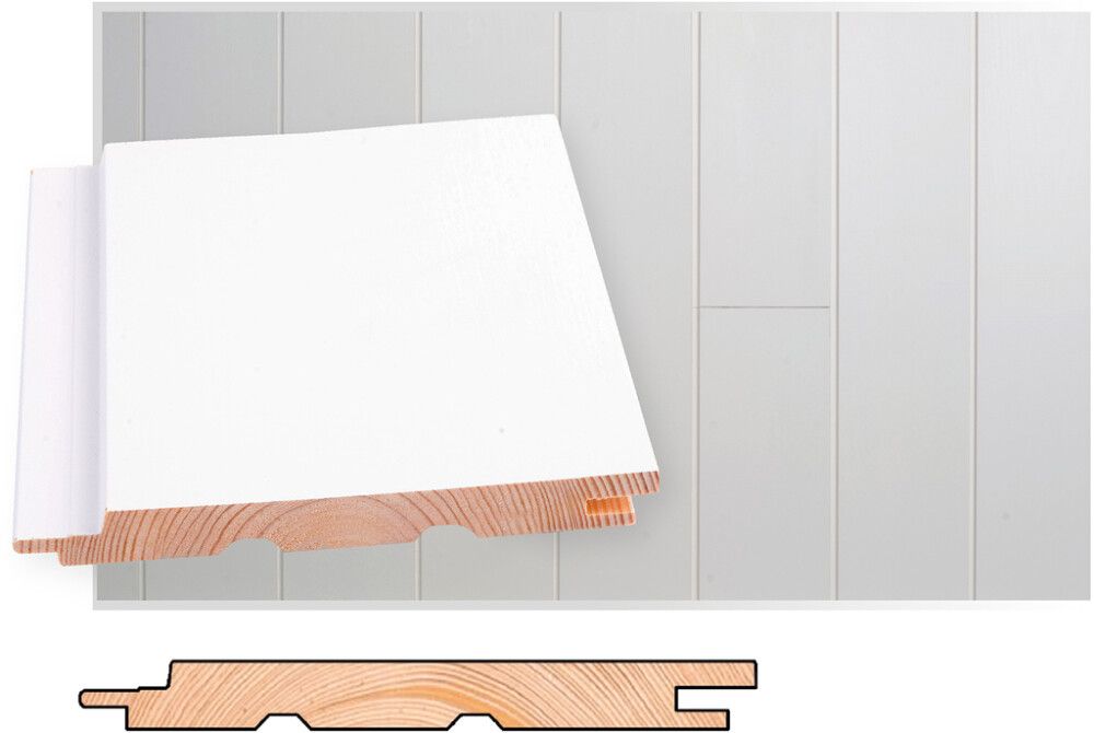 Paneeli Maler STS-3 Mänty Valkoinen 14 x 145 x 2100 mm