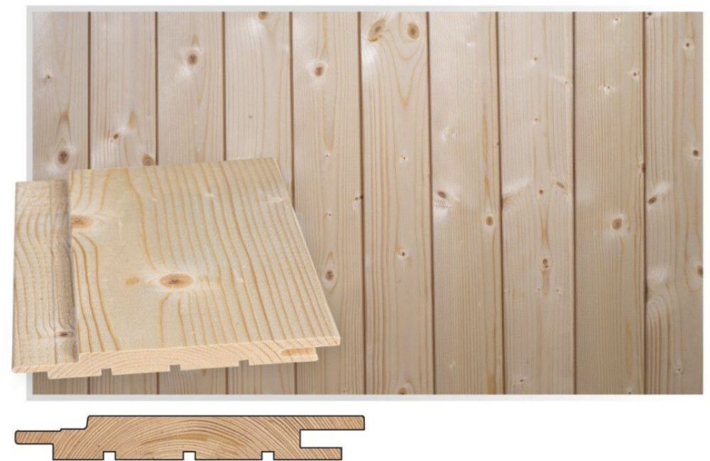 Paneeli Maler STS-3 PN 14 x 95 mm puuvalmis, eri pituuksia 1800 mm