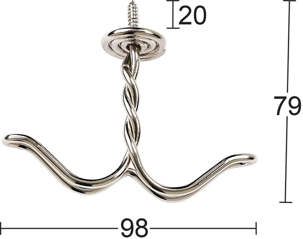 Vaatekoukku Habo 27 Niklattu