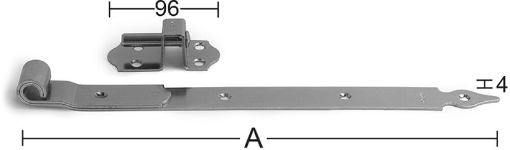 Koukkusarana Habo 214 teräs 500 mm 2 kpl/pkt