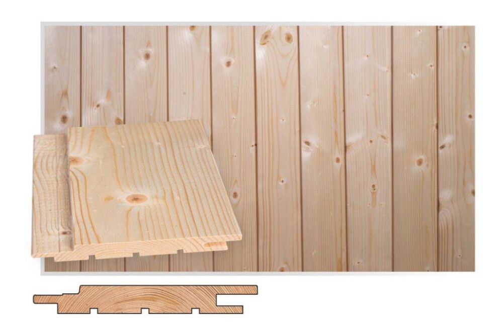 Sisustuspaneeli Maler SPA STS-3 14 x 95 x 2700 mm Kuusi Puuvalmis