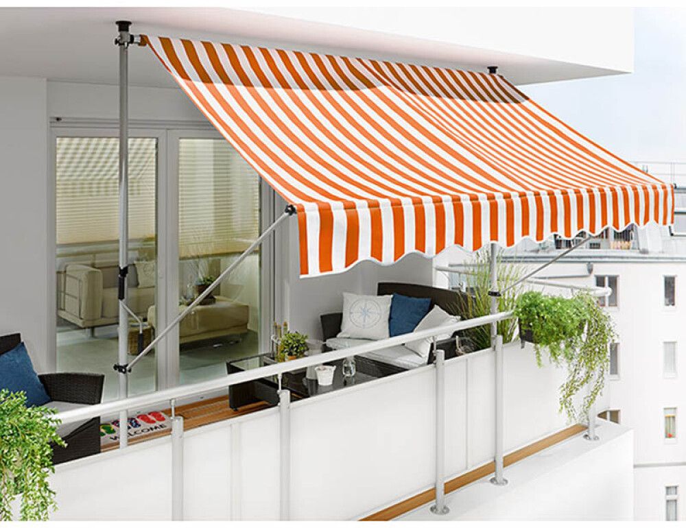 Parvekemarkiisi SunFun Oranssivalkoinen 2,5 x 1,3 m