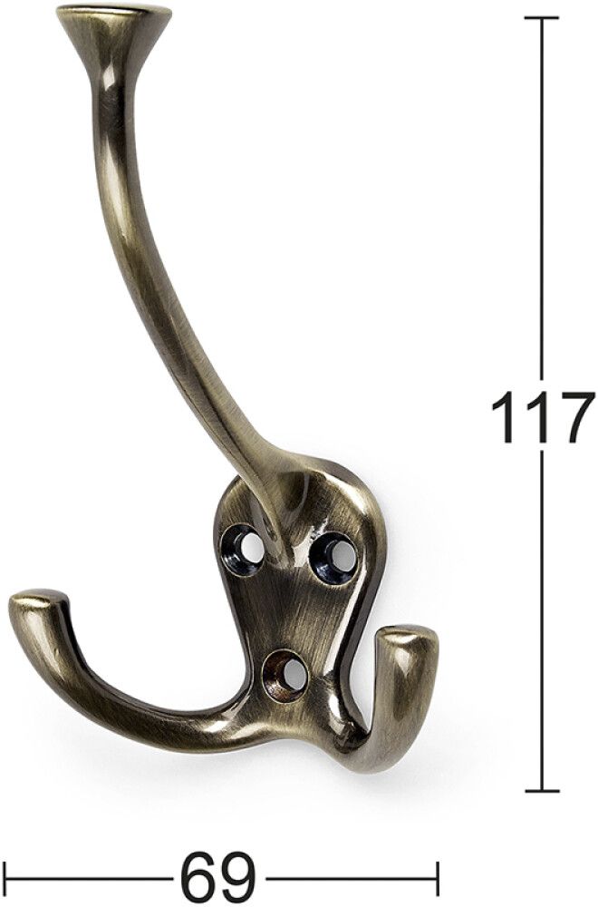 Vaatekoukku Habo 1031 antiikki 117 mm