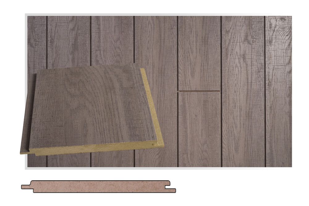 Sisustuspaneeli Maler Tuhti MDF Keloharmaa 15 x 160 x 2400 mm