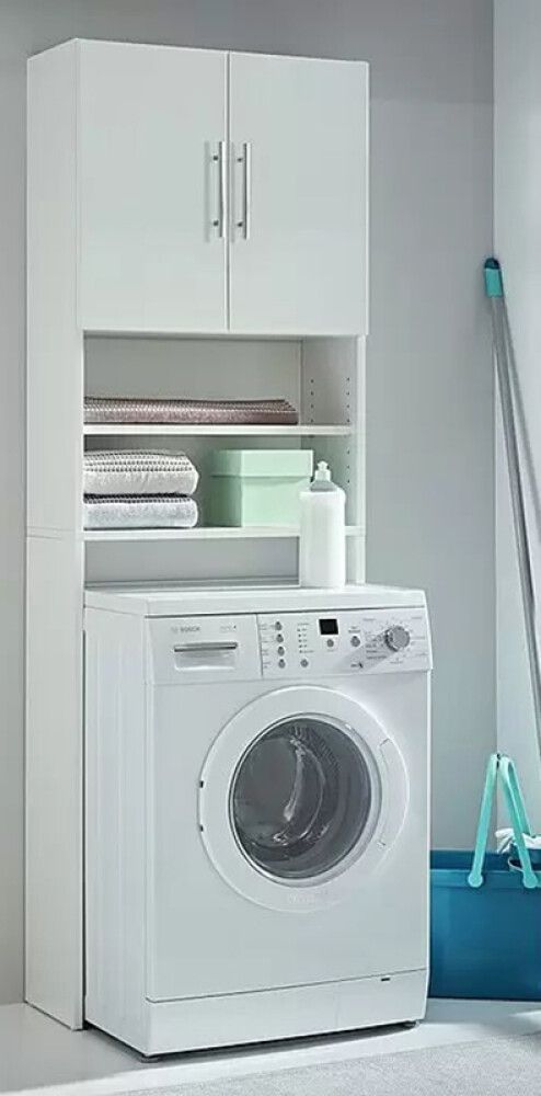 Pesukonekaappi valkoinen 64 x 25 x 190 cm