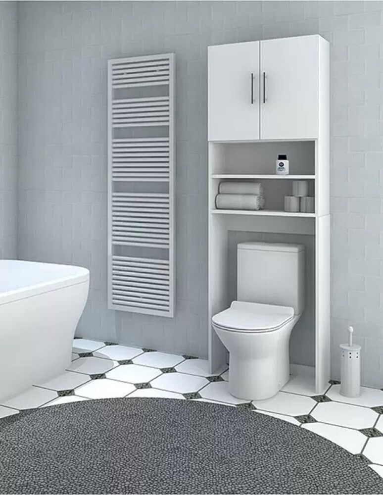 Pesukonekaappi valkoinen 64 x 25 x 190 cm