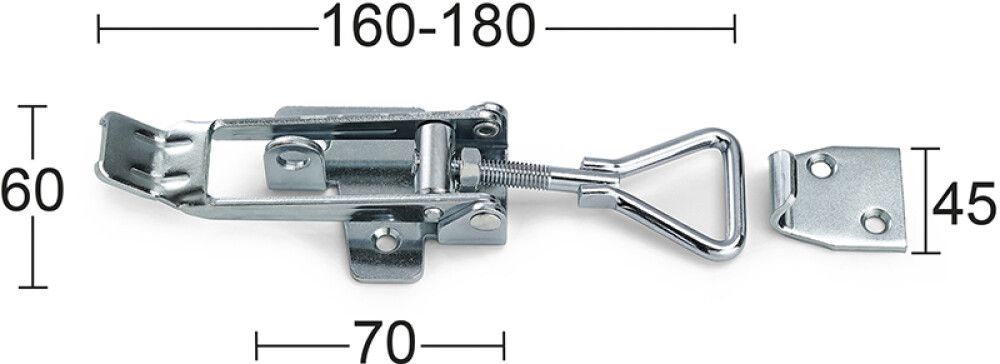 Laatikonsalpa Habo 107 teräs 160-180 mm
