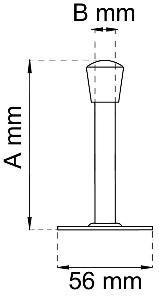 Ovenpysäytin Habo 2640 valkoinen 80 mm x Ø 12 mm