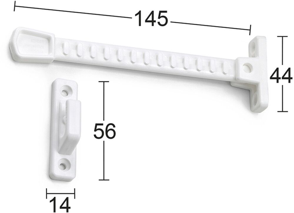 Ikkunanaukipitolaite Habo 1224-1 valkoinen 145 mm