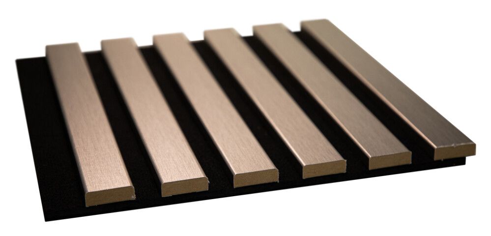 Akustiikkapaneeli Maler Louvre Acoustic Harjattu teräs / musta 19 x 300 x 2800 mm