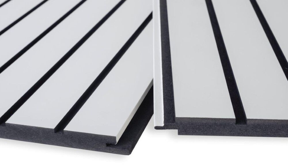 Rimapaneeli Maler Louvre MDF Mel Valkoinen E0 / musta 12 x 195 x 2800 mm 3 kpl/pkt