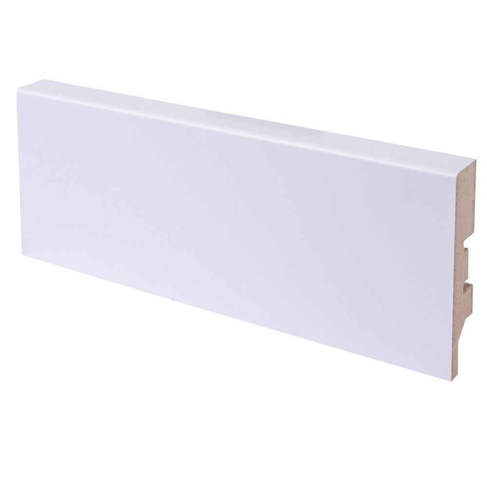 Jalkalista Maler Aava R2 MDF Mel puhdas valkoinen 12 x 58 x 2750 mm