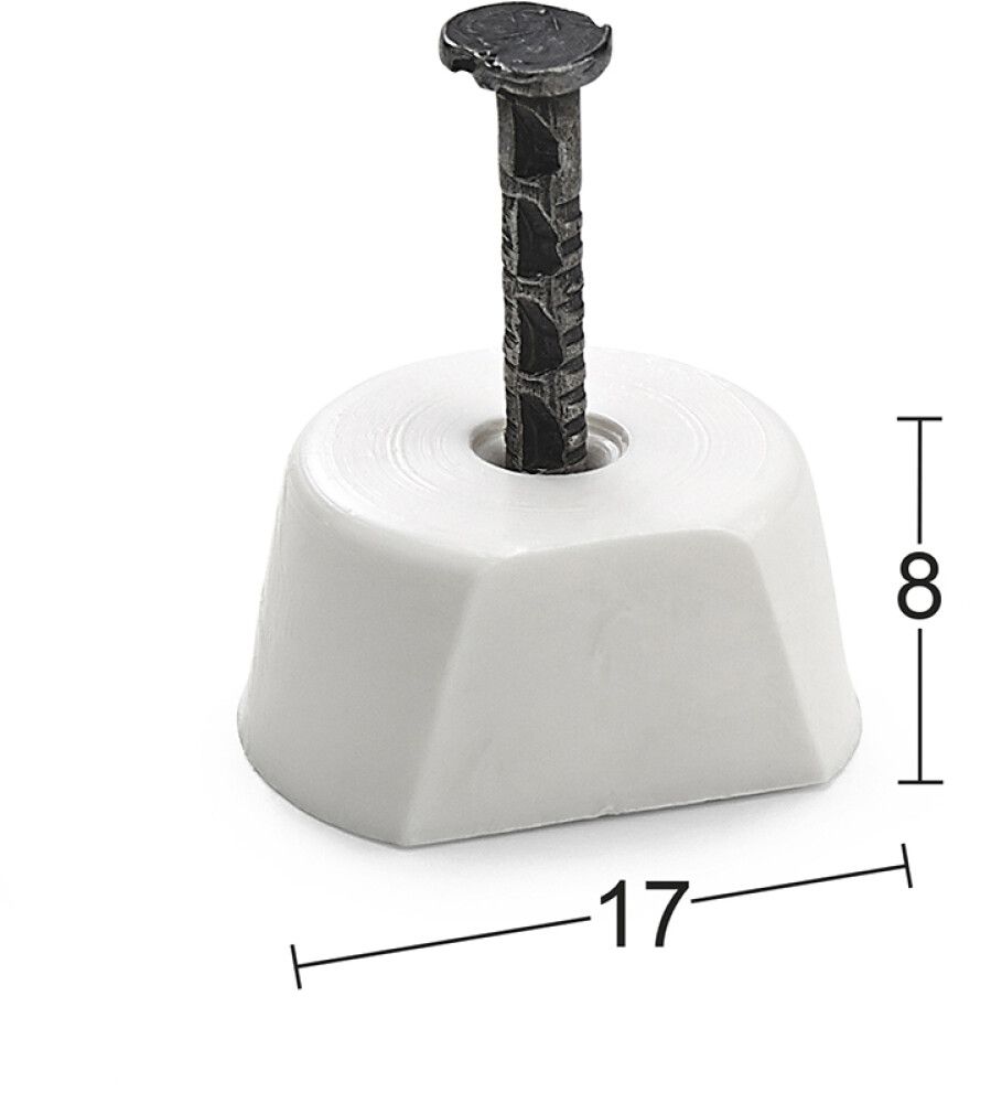 Hyllynkannatin Habo 1567 P valkoinen 17 x 8 mm 12 kpl/pkt