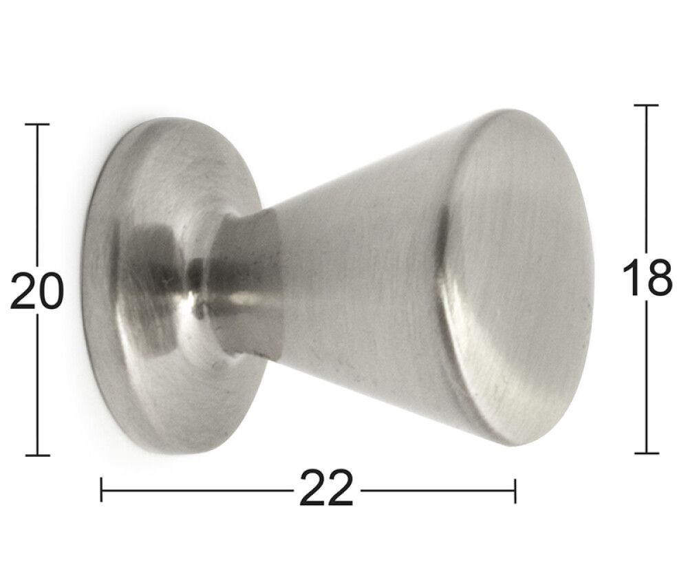 Nuppivedin Habo Billy harjattu nikkeli Ø 18 mm